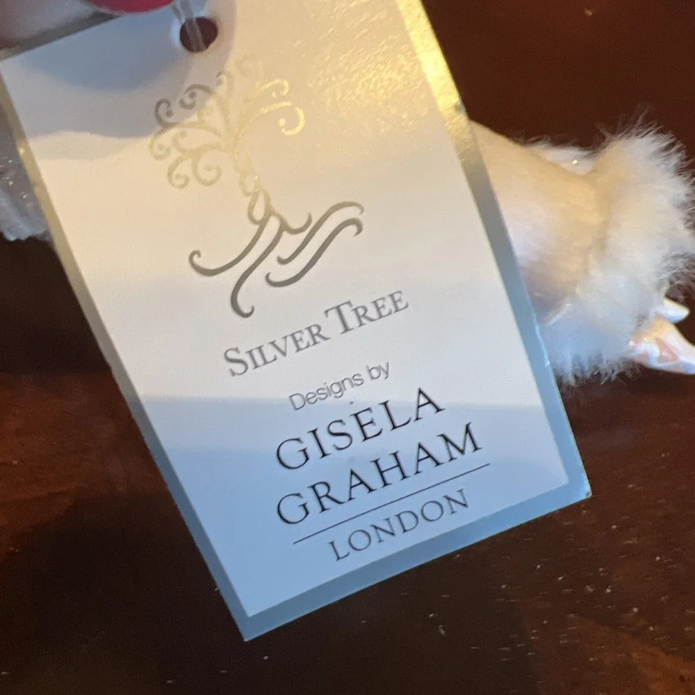 Gisela Graham London Ballerina Christmas‎ ornament White Dress Wings